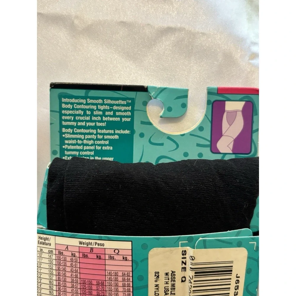 Vintage Pantyhose Tights Lot of 4 Hanes L'eggs Liz Claiborne Black Navy NO[Y]